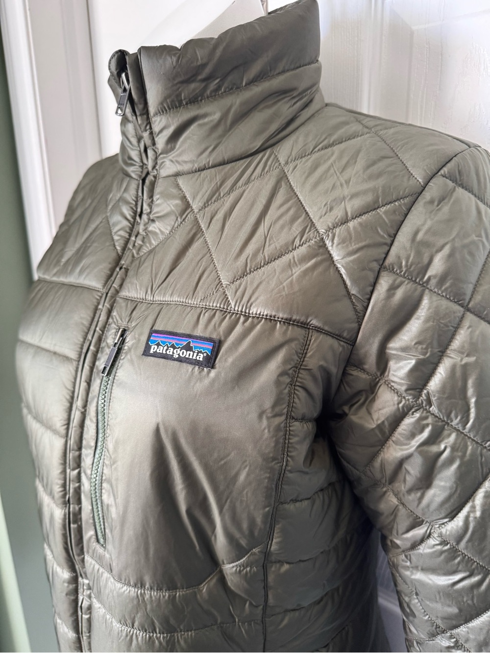 Women’s Patagonia Radalie Parka Outdoor Jacket Like New Olive Size Large - Picture 4 of 15